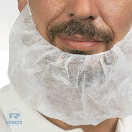 AMERCAREROYAL Poly Latex-Free Beard Protector, Spun-Bonded Polypropylene, One Size Fits All, White, 1000PK RBP1M